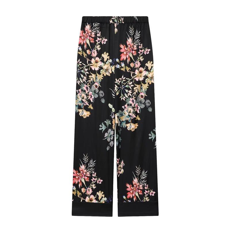 Women s Cross-border E-commerce Casual Suit: Set-style Wrap Top & Elastic Waist Long Pants Extra Small