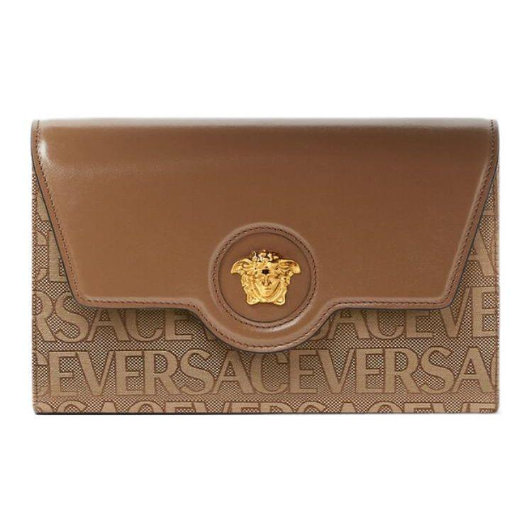 

Versace La Medusa Letter Logo Print Flap Magnetic Closure Shoulder Crossbody Bag Women Bags Brown 1000814-1A07951-2N24V Basic Set (Bag+Dust Bag)