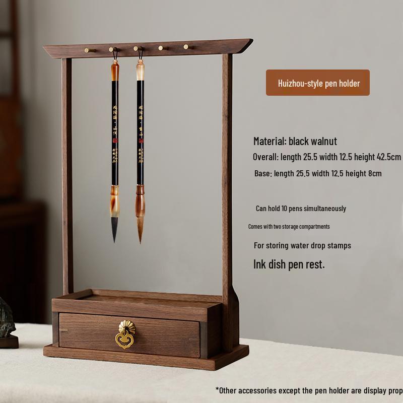 Solid Wood Calligraphy Brush Stand: Multifunctional Brush Holder for Beginners