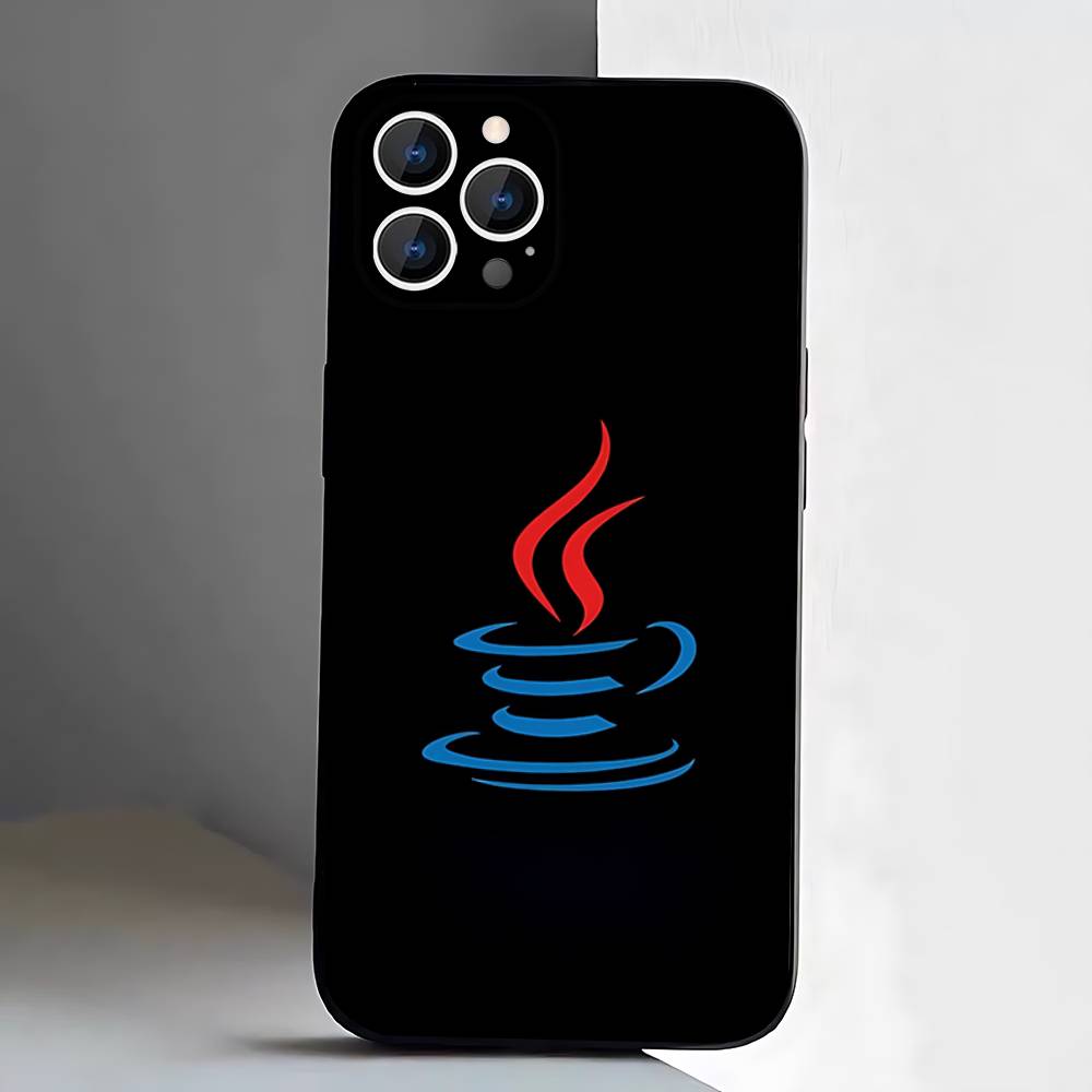 Чехол для телефона Языки программирования Java для iPhone 17,16,15,14,13,12,11,Pro,XS,Max,XR,Plus,E,SE4,Mini Черный Мягкий Чехол iPhoneXR