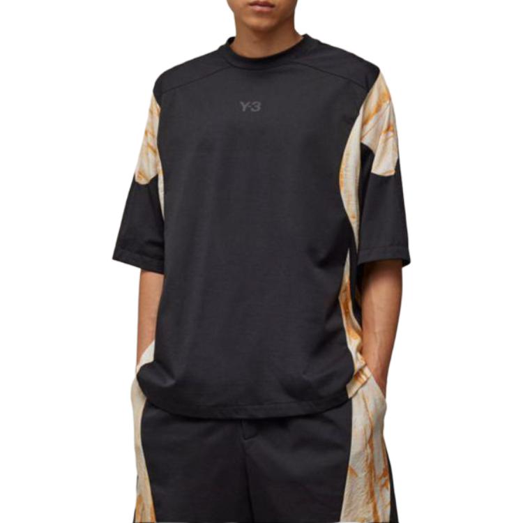 Adidas Y-3 Rust Dye Short Sleeve Tee Black/Multicolor Men Streetwear IR6255