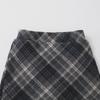 2025 Autumn/Winter Girls' High Waist Wool Plaid Skirt, Korean-Style Fashionable Slimming Short Skirt