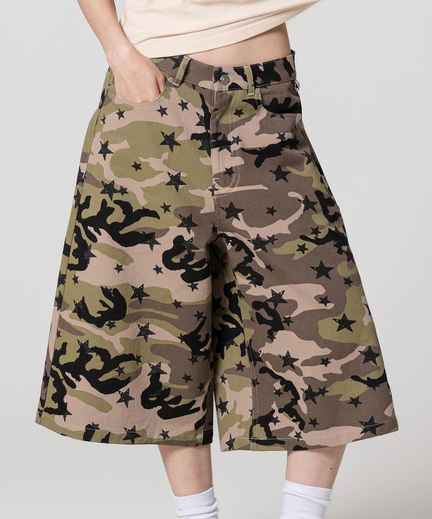 Geuleigaijeukeulleob Staccato Knee-Length Bermuda Cotton Pants Vintage Beige