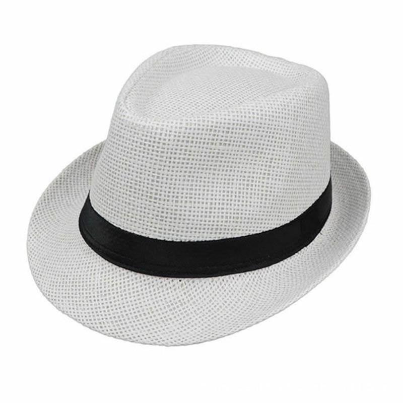 Unisex British Style Straw Jazz Fedora - Ideal Spring/Summer Sun Hat for Outdoor, Parent-Child Matching