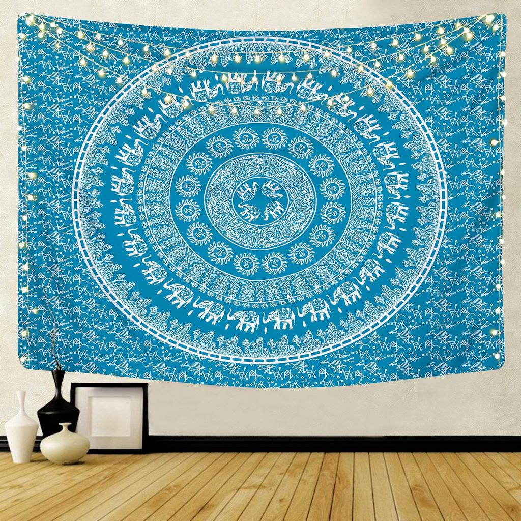 Large Mandala Pattern Indian Tapestry Wall Hanging Decoration Bohemian Beach Towel Polyester Thin Blanket Yoga Shawl Travel  Mat