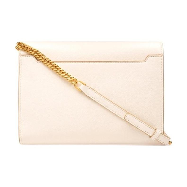 Bally Vissi Commuter Solid Color Chain Bit Buckle Leather Mini Shoulder Crossbody Bag Women bags Cream 6236078