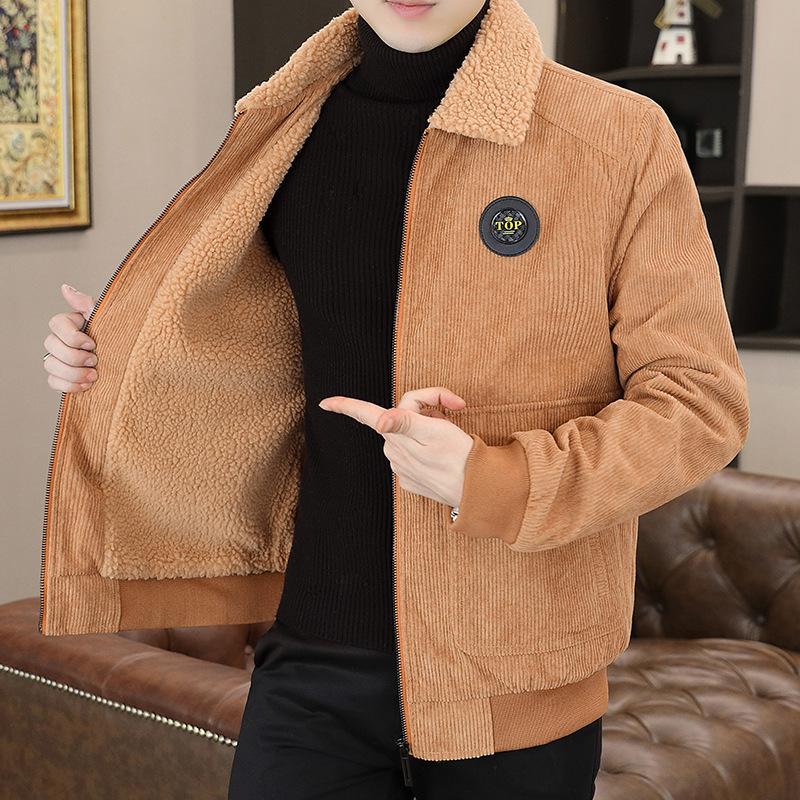 

Весняна куртка Чоловіча вельветова повсякденна флісова куртка середнього віку Чоловіча верхня чоловіча куртка Чоловічий одяг 4XL