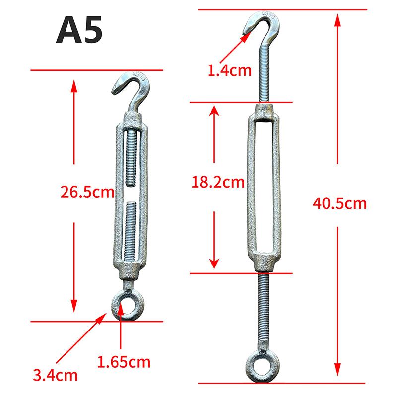 

1 шт. M6 M8 M10 M12 M14 Гаки для ланцюга з нержавіючої сталі, Талреп з кільцем, Пристрій для натягу троса, Тип лінії Oc Oo Cc A5