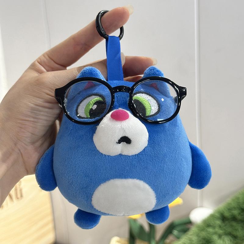 Cute Fat Cat Hanging Plush Toy Funny Chubby Cat Figure Keychain Car Charm Decor