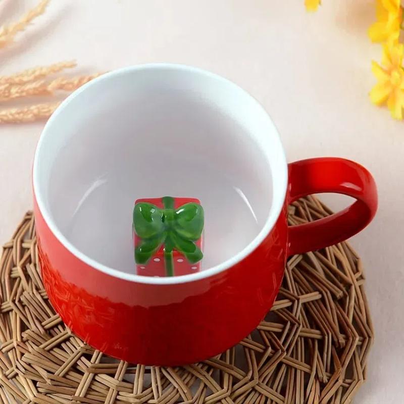 3D Snowman Christmas Mug – Ceramic Cartoon Coffee Cup for Milk or Tea