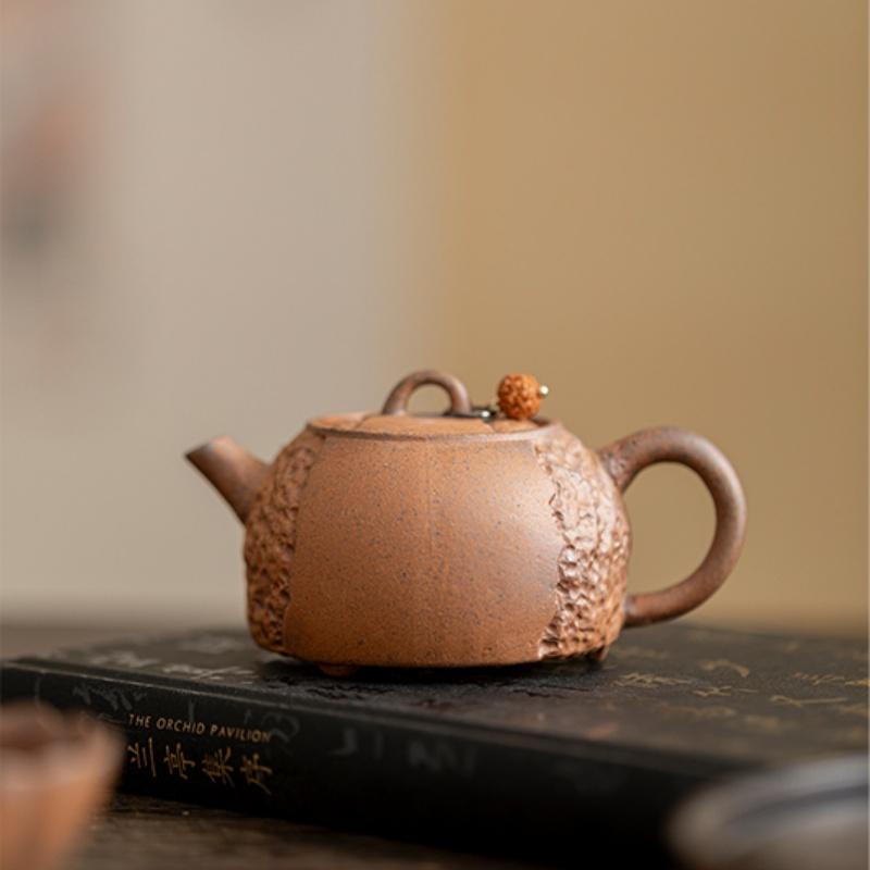

Old Rock Mud Rough Pottery Shape Tea Pot Retro Teapot Tea Kettle Tea Ceremony Tea Making Single Pot Tea Ceremony