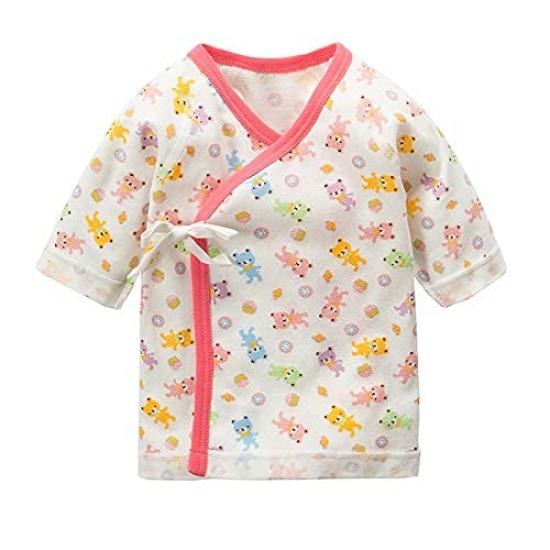 Litchii Guusii Newborn Baby Combi Short Cotton Baby Long Sleeve Underwear Cute Pink Underwear, 6-Piece Set, Undershirts, Undershirts, 100% Clothes,