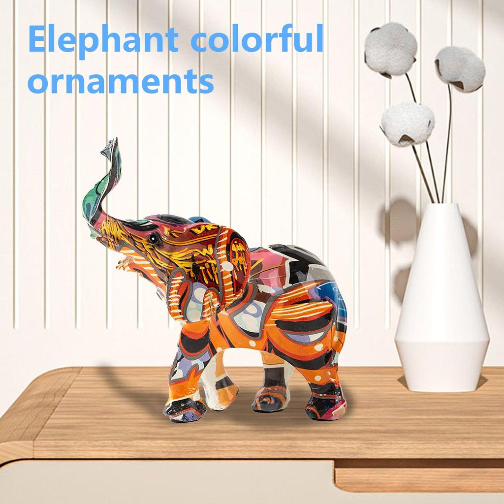 Colorful , Elephant Ornaments, Creative Animals For Home Desktop Wine Cabinets, Resin Handicrafts And Ornaments.