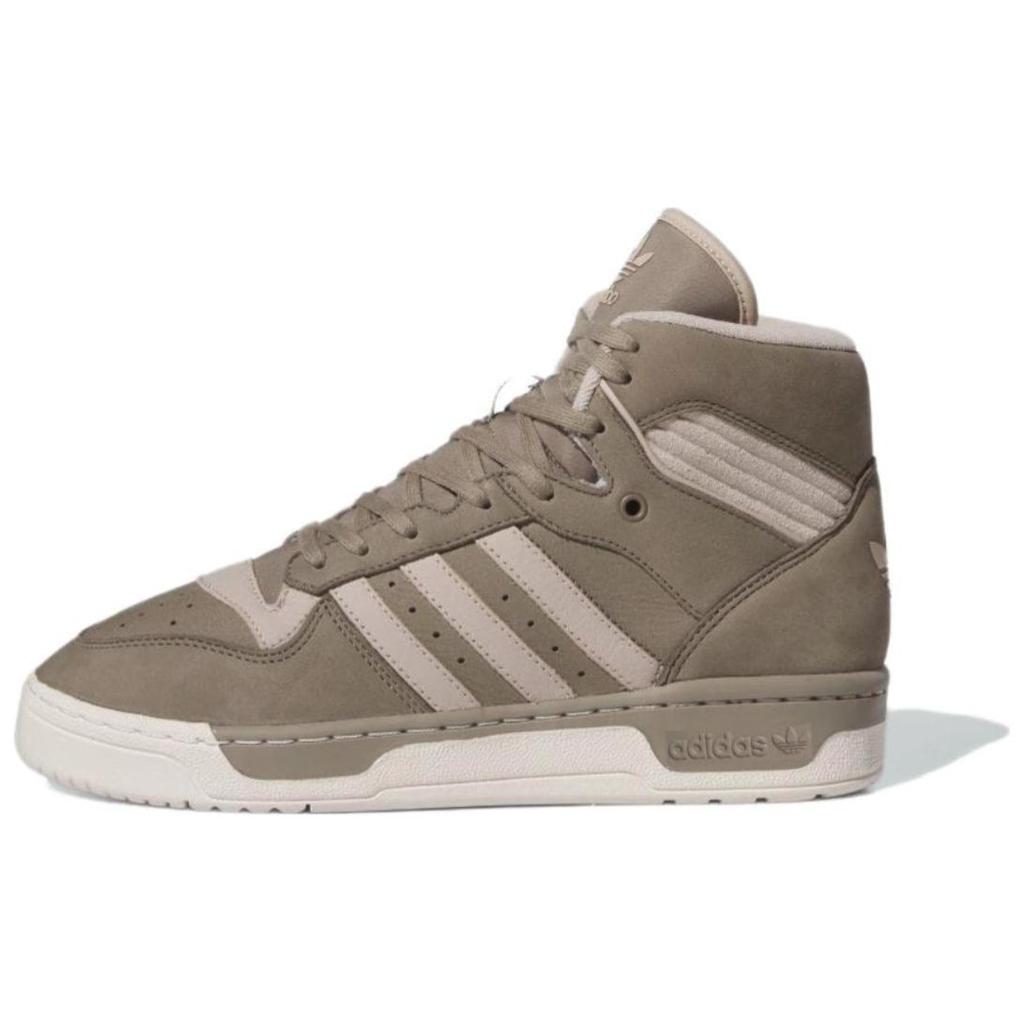 Adidas Originals Rivalry High Versatile Comfortable Non-Slip Shock Absorbing High-Top Skate Shoes Men Sneakers Gray Green IE7221