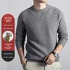 Men's Wool-Blend Ribbed Knit Sweater - Round Neck Winter Base Layer