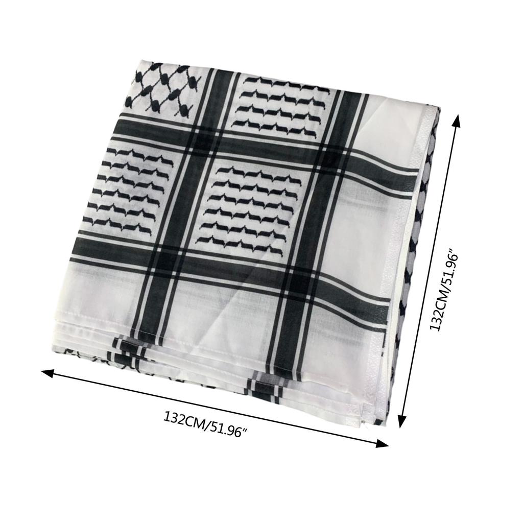 Middle Eastern Adult Shemagh Scarf Outdoor Tactically Arab Turban Multi Purpose Head Wrap Religious Gathering Kerchief