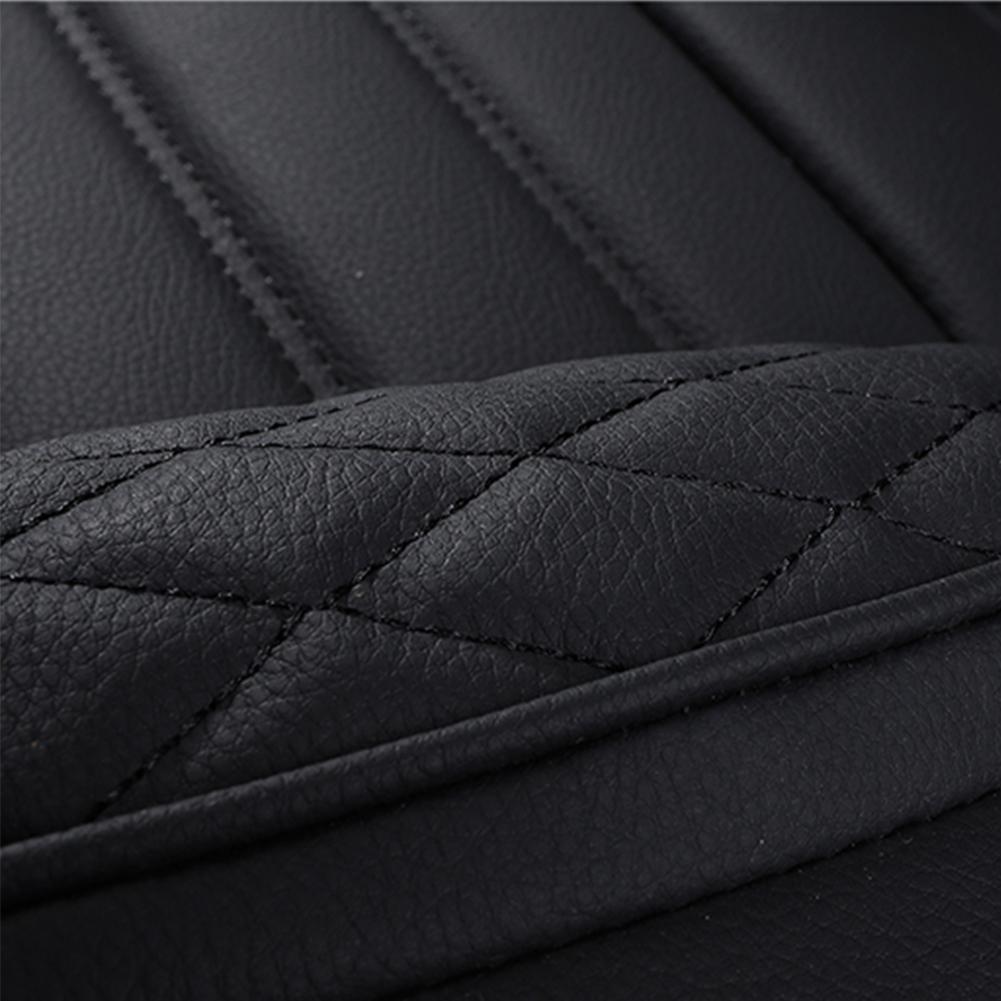 Black & White Faux Leather Car Seat Covers - Universal Fit, Lumbar Support, Waterproof, Anti-Slip, Durable for Cars, SUVs, Truck