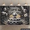 2D Retro Disco Ball Birthday Backdrop Photo Booth Fabric for Party