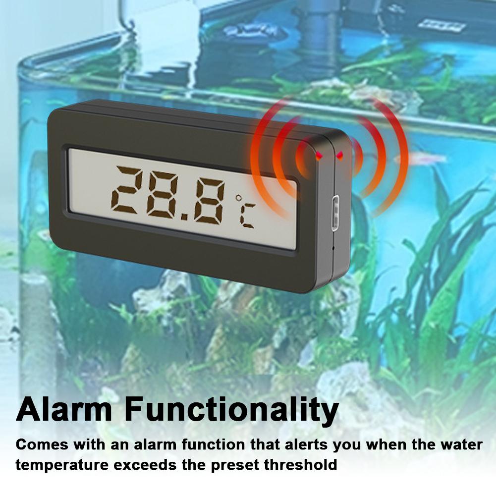 Aquarium-Temperaturmessgerät, hochpräzises Aquarium-Thermometer mit großem LCD-Display und Alarm