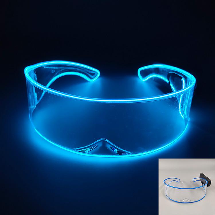 Wireless Glowing Led Glasses NightClub Masquerade Concert Performance Props DJ LIGHT Y2k Glasses Futuristic Robot Led Sunglasses