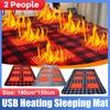 Electric Blanket 2 People USB Heating Sleeping Mat Home Bed Sheet Thermal Mat with 6 Heating Zones Outdoor Camping Heating Pad