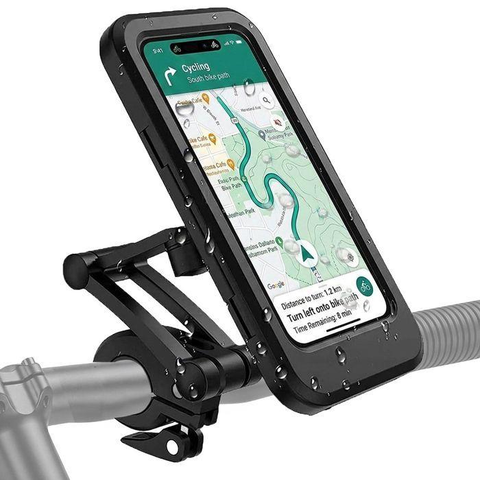 Universal Motorcycle Bicycle Phone Holder, Magnetic Adjustable 360° Rotatable Waterproof Touch Screen