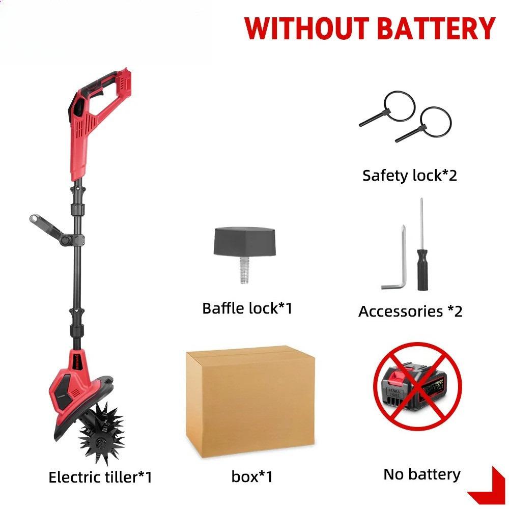 4000W Electric Tiller Cultivator Cordless Portable Grass Trimmer Garden Agricultural Soil Loosening Power Tool