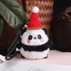 Cute Panda Plush Keychain Ornament - Cartoon Bag Doll Pendant with Rose Decoration