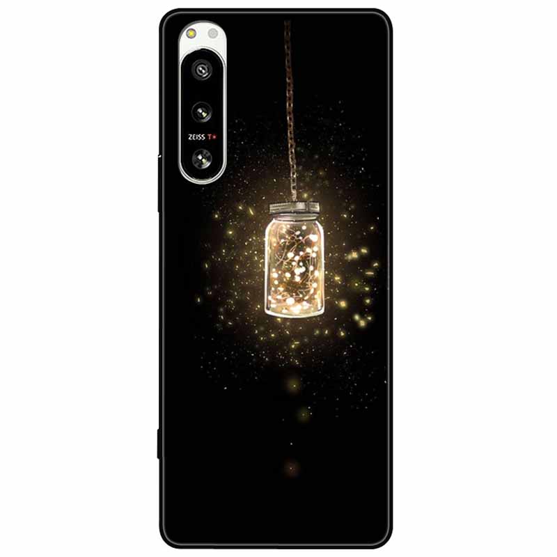 For Sony Xperia 5 IV / 10 IV Case 10IV Soft Black Silicone Forest Painted Phone Back Covers For Sony Xperia 1 IV Case TPU Coque