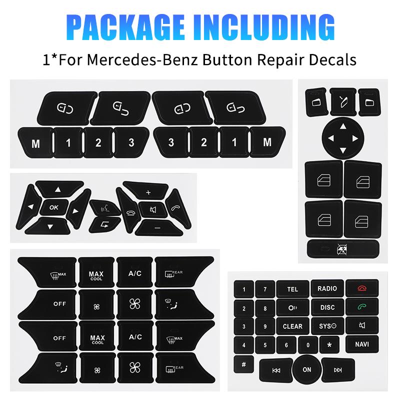 Auto-Tasten-Reparatur-Aufkleber für Mercedes Benz C-Klasse W204 S204 C204 Facelift SLK-Klasse R172 E-Klasse W212 Coupe C207