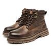 Men's Retro High-Top British Style Leather Motorcycle Boots
