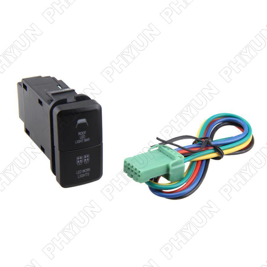 12V Push Switch LED Light Bar For Toyota Landcruiser Hilux FJ Cruiser Hiace RAV4