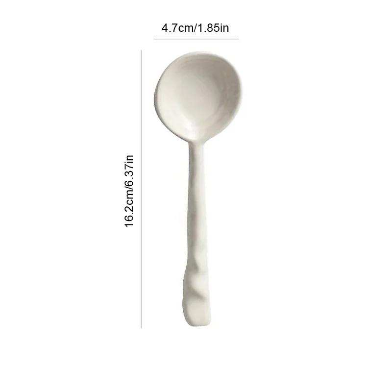 Ceramic Soup Spoon Japanese Tableware Eating Spoon Creative Long Handle Spoons Kitchen Cooking Utensil Tool Teaspoon For Kicthen