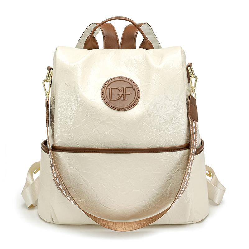 Luxury Large Capacity Fashion Style Soft Leather Women's Backpack, Designer Shoulder Bag, Anti-theft Travel Backpacks