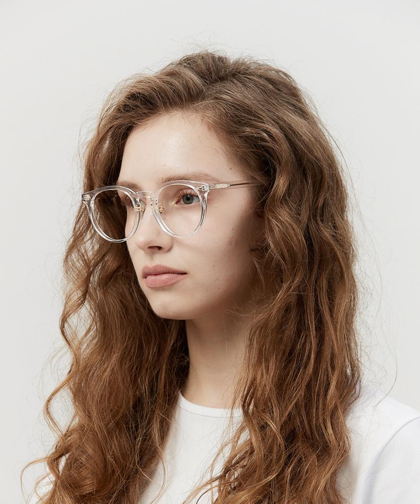 Yunouaieobeul P002 Retro Round Horn-Rimmed Glasses
