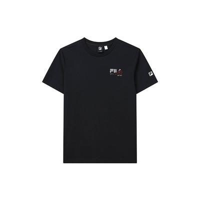 Athletics Printed Fitness Base Layer Sports Casual Knit Short Sleeve T-Shirt Men Tops Deep-Black A11M211103F-BK