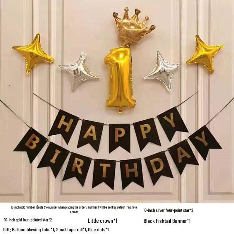 

Baby s First Birthday Balloon and Background Wall Decoration Set Number-Default 1