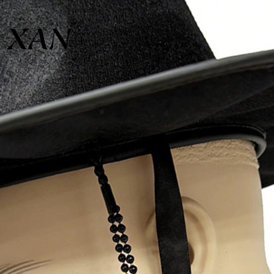 Comfortable Rehearsal Headpiece Korean Traditional Hat, Anime Cosplay Accessory, Stage Performance Flat Lightweight Headwear Top Hat with Beaded Chain