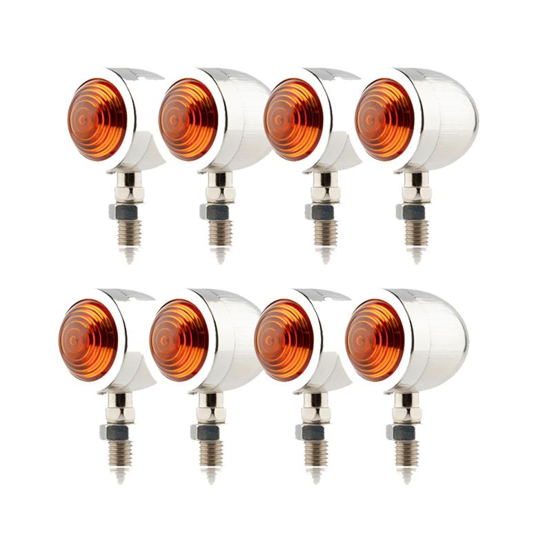 Chrome Bullet Motorcycle Turn Signal Indicator Light Retro Motorbike Blinker Lamp For Honda Yamaha Cafe Racer Bobber Signal Lamp