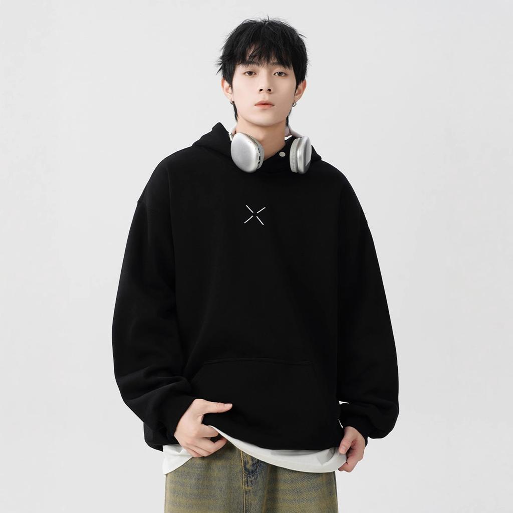 Printed Hooded Sweatshirt for Men and Women New Winter Velvet Thickened Loose Pullover Hoodie