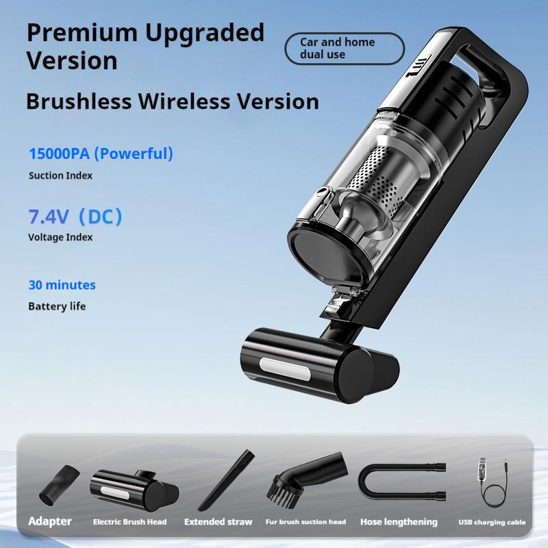 Car Handheld Vacuum Cleaner Brushless Dual Motor 15000Pa Wireless 6000Mah 4 Speed Adjustable Multifunctional For Car Home Use