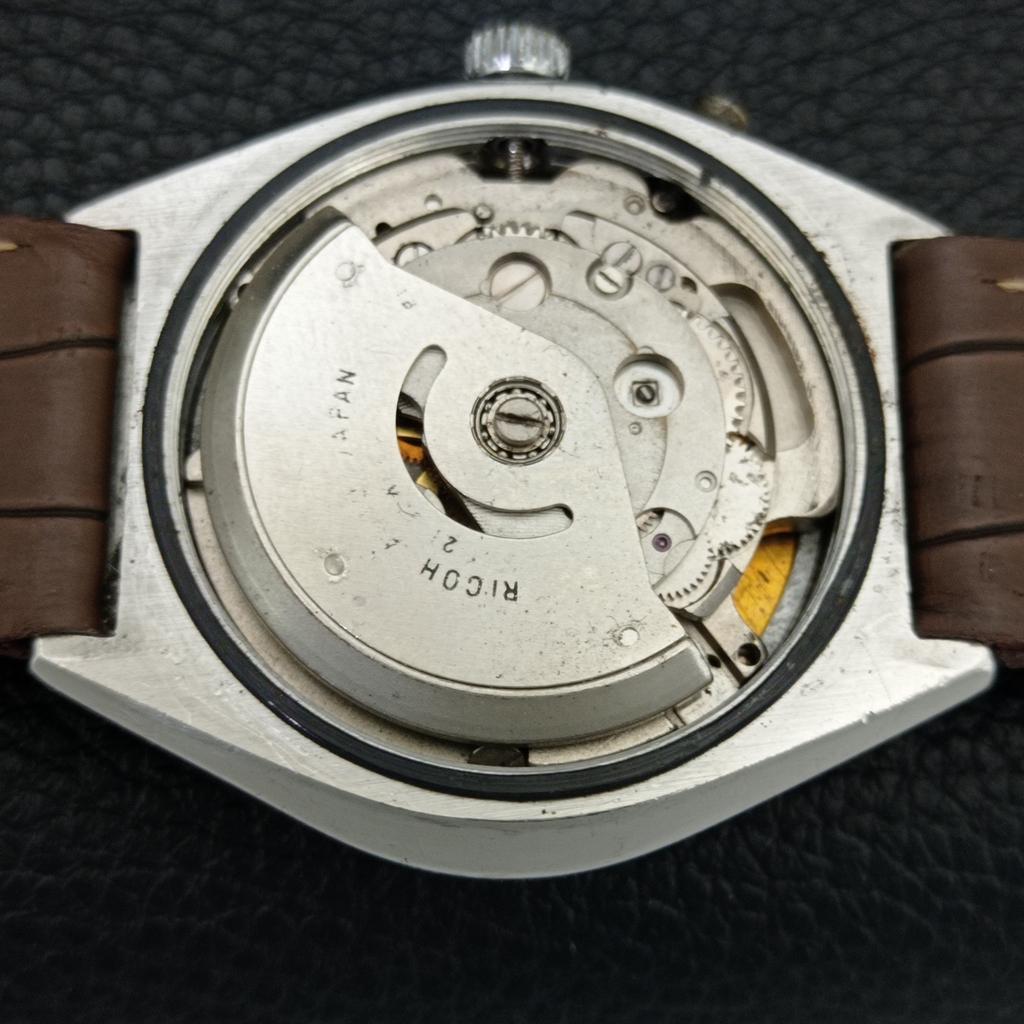 JAPAN VINTAGE RICOH R31 AUTOMATIC MENS WHITE COLOR DIAL WATCH a707654-1