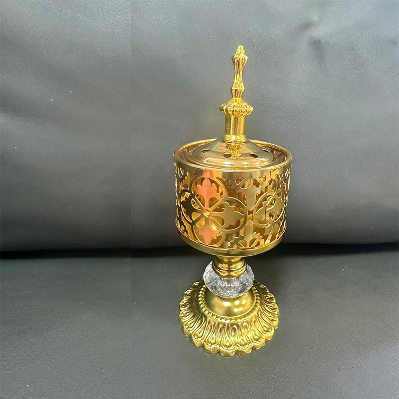 Middle Eastern Lace Metal Incense Burner - Fashionable Sandalwood Ornament for Home Decor