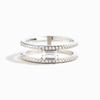 Huitan Simple Stylish Rings with Double Layer Design Charming Exquisite Accessories for Women Shiny CZ Versatile Daily