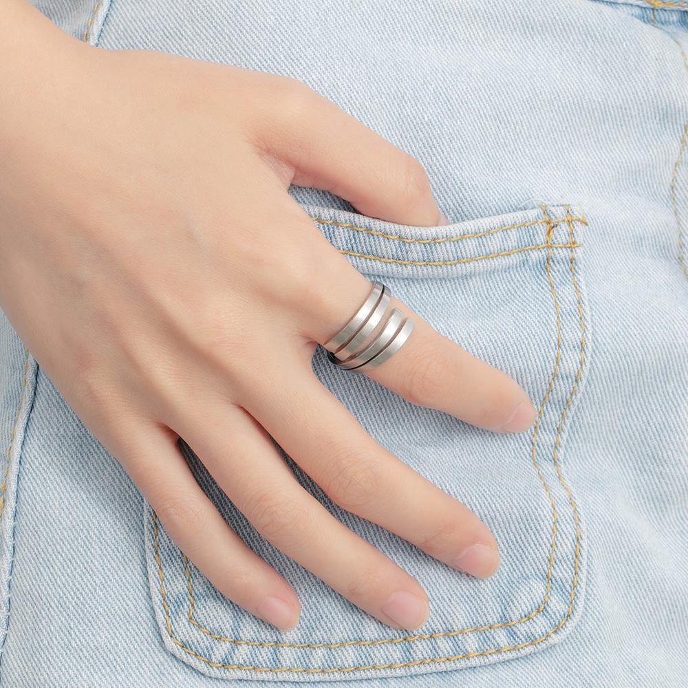 Personalizza Anello Dito Classico Regolabile Acciaio Inossidabile Gioielli Incidi 4 Nomi Donna Personalizza Elegante Anello Dito Semplice Minimalista Nuziale