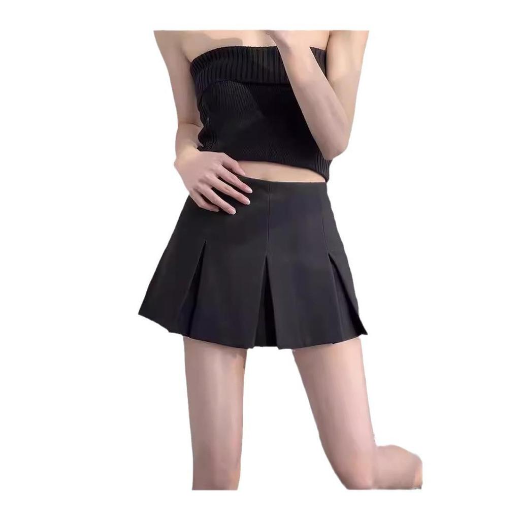 Summer American College Style High-Waist Pleated Mini Skirt - Slimming, Versatile, Sexy