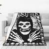[Halloween, Misfits Blanket] Misfits "Raise the Dead" Halloween Graphic Flannel Blanket | Soft Polyester, All-Season Comfort