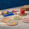 Creative Hobby Sets for Beginners 4 Pcs DIY Wooden Coasters Painting Kit Paint You Own Coaster Craft Kit with Customizable 6 Color Paints And