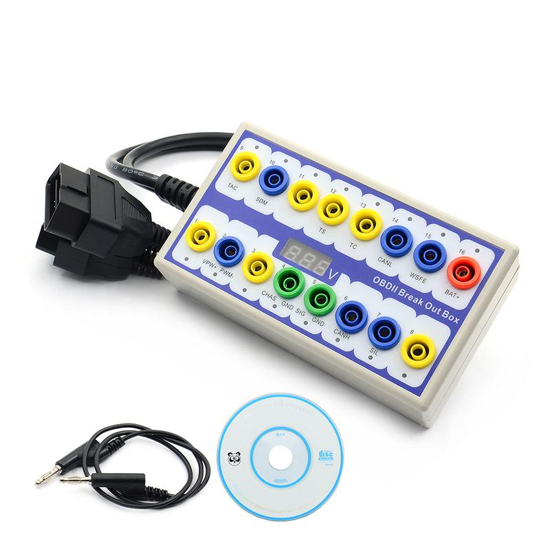 Super Auto Car OBD 2 Break Out Box OBD2 Breakout Box OBD OBDII Protocol Detector Diagnostic Connector Detector
