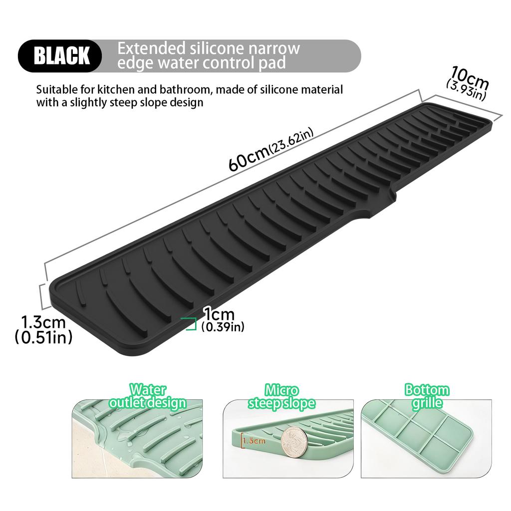 Alfombrilla de Silicona Para Fregaderos, - Inclinación, Alfombrilla de Drenaje Para Aberturas de Cocina.
